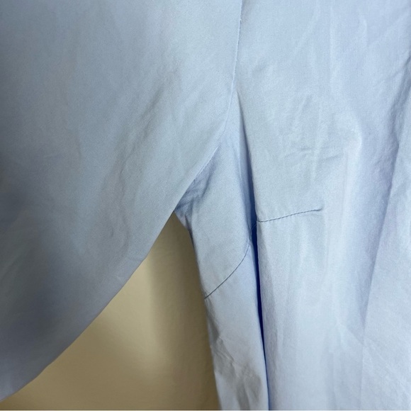 J Jill Two Piece Blouse Cami Set Blue Cotton Blend Button Down Tie Front Size 1X - Picture 5 of 11